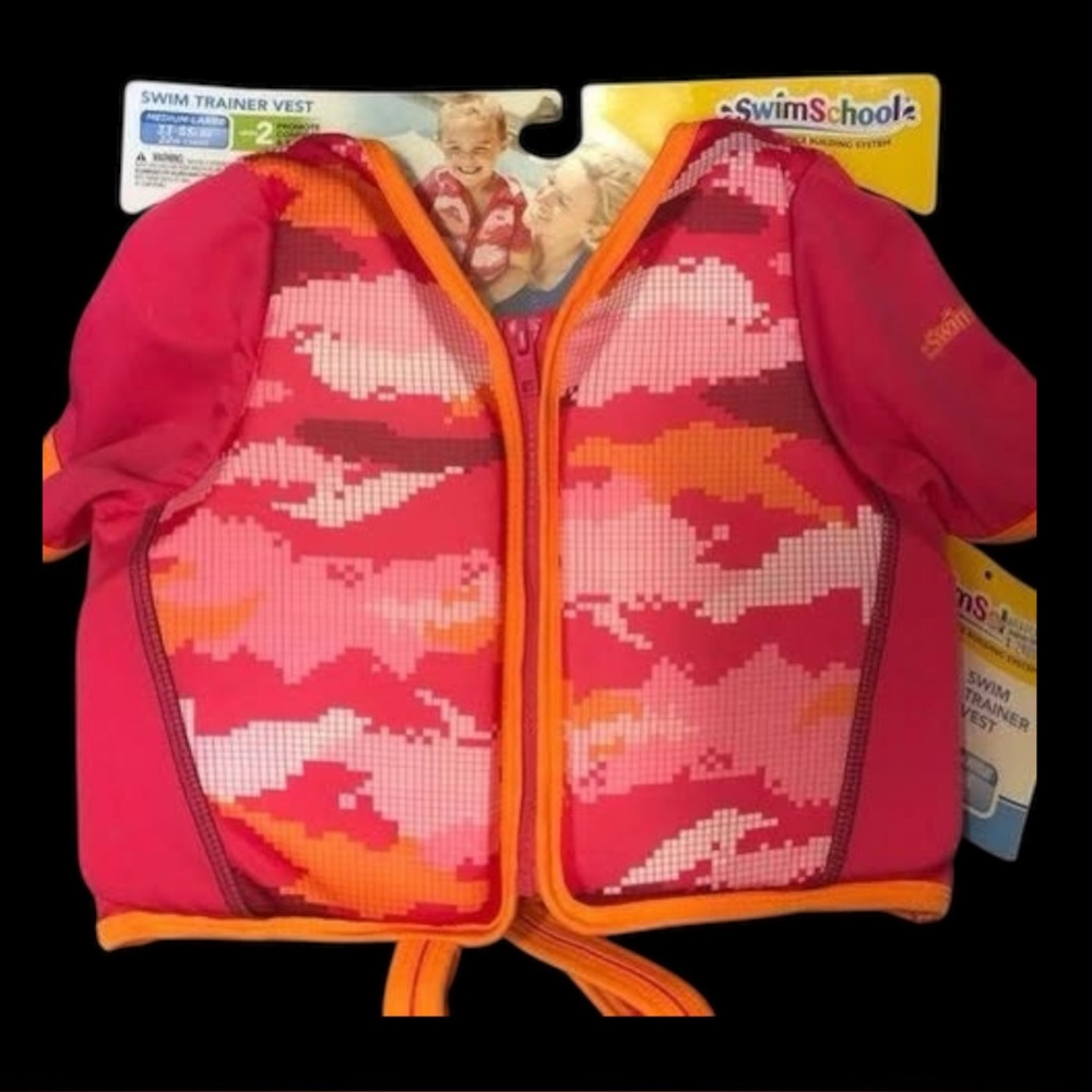 Swim School Aqua Leisure Level 2 Girls Pink Swim Vest 22” Chest 33-55lbs